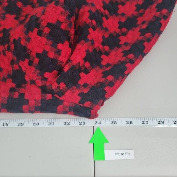 Coldwater Creek Womens Large Red & Black Houndstooth Lightweight Jacket Shacket - Picture 11 of 16